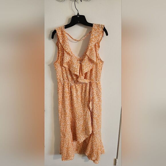 Socialite dress - light orange and white, XL - Picture 1 of 6